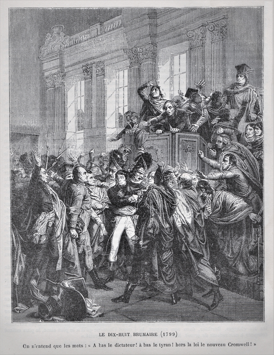 illustration of the ending of the Directory and making Napoleon Bonaparte the first Consul of France in 1799