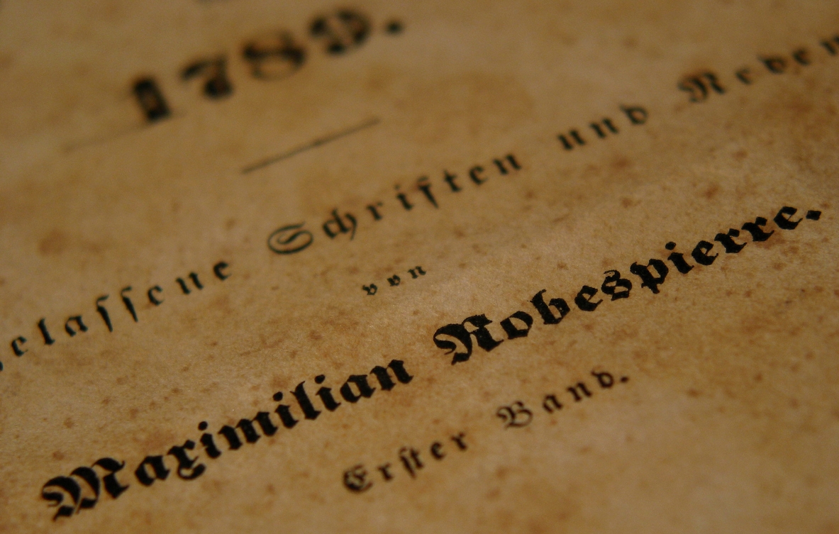 name of Maximilian Robespierre on a book’s page