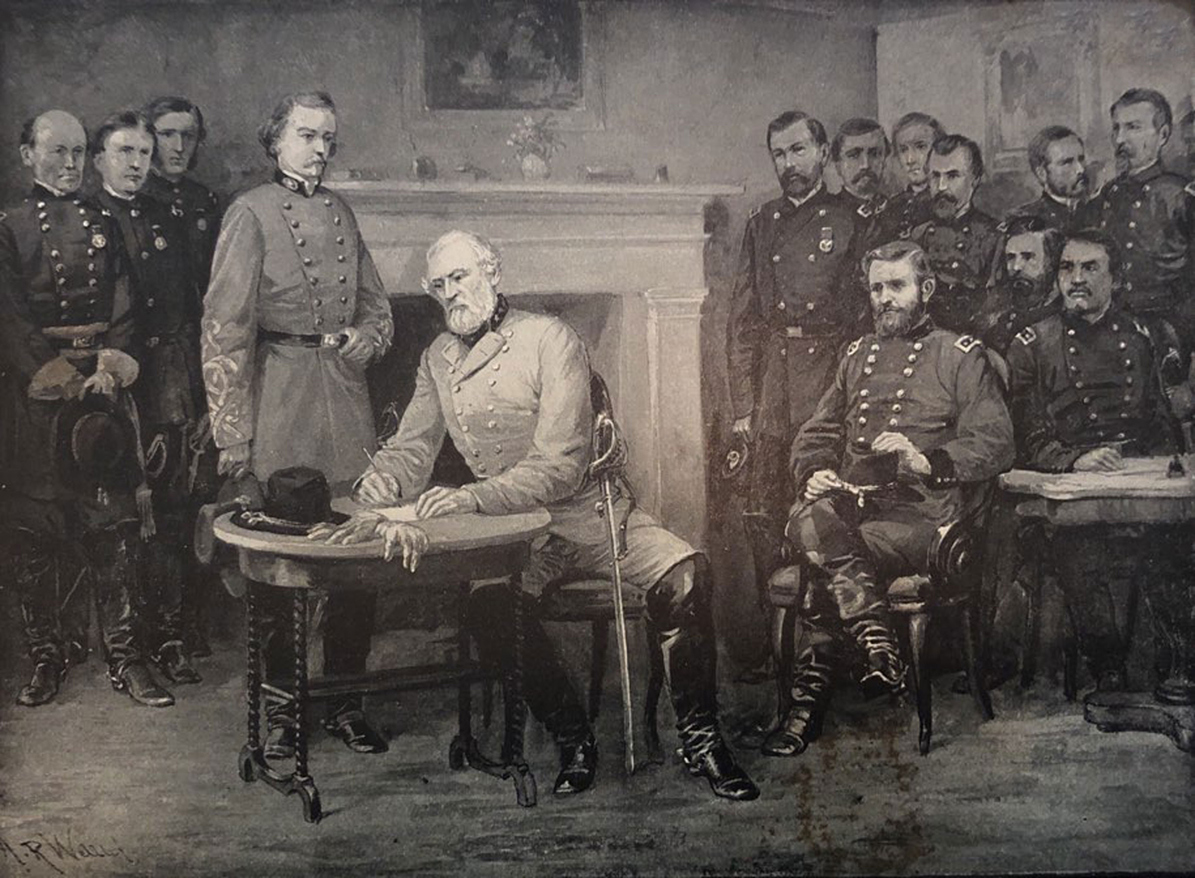 illustration of General Lee surrendering to General Grant