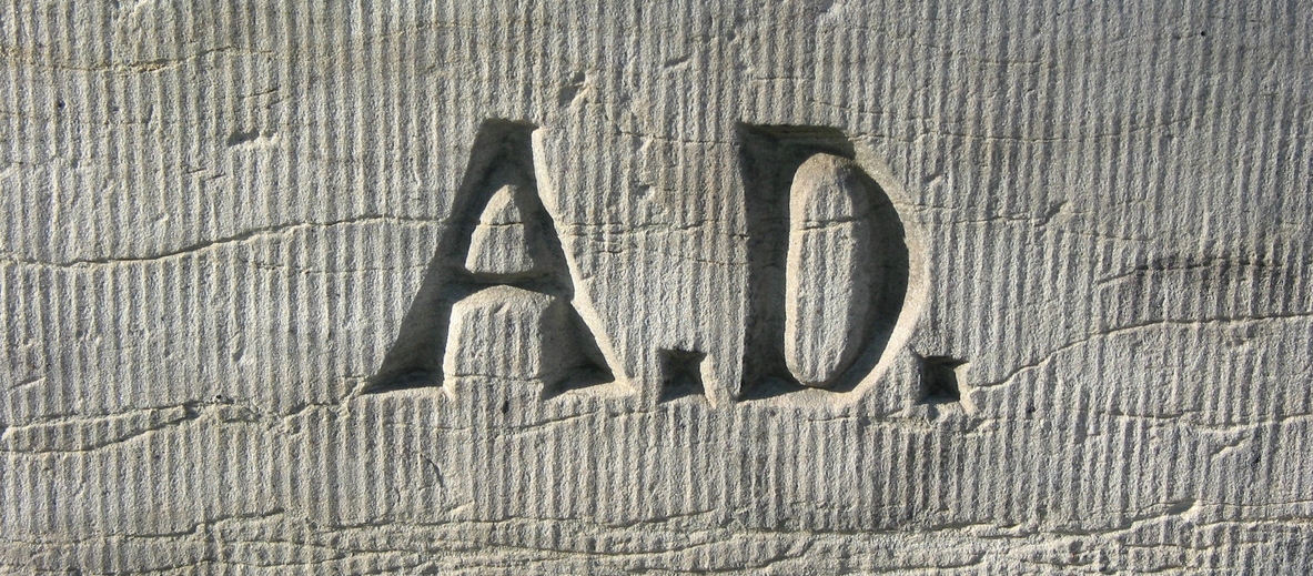 A.D. marked on cement