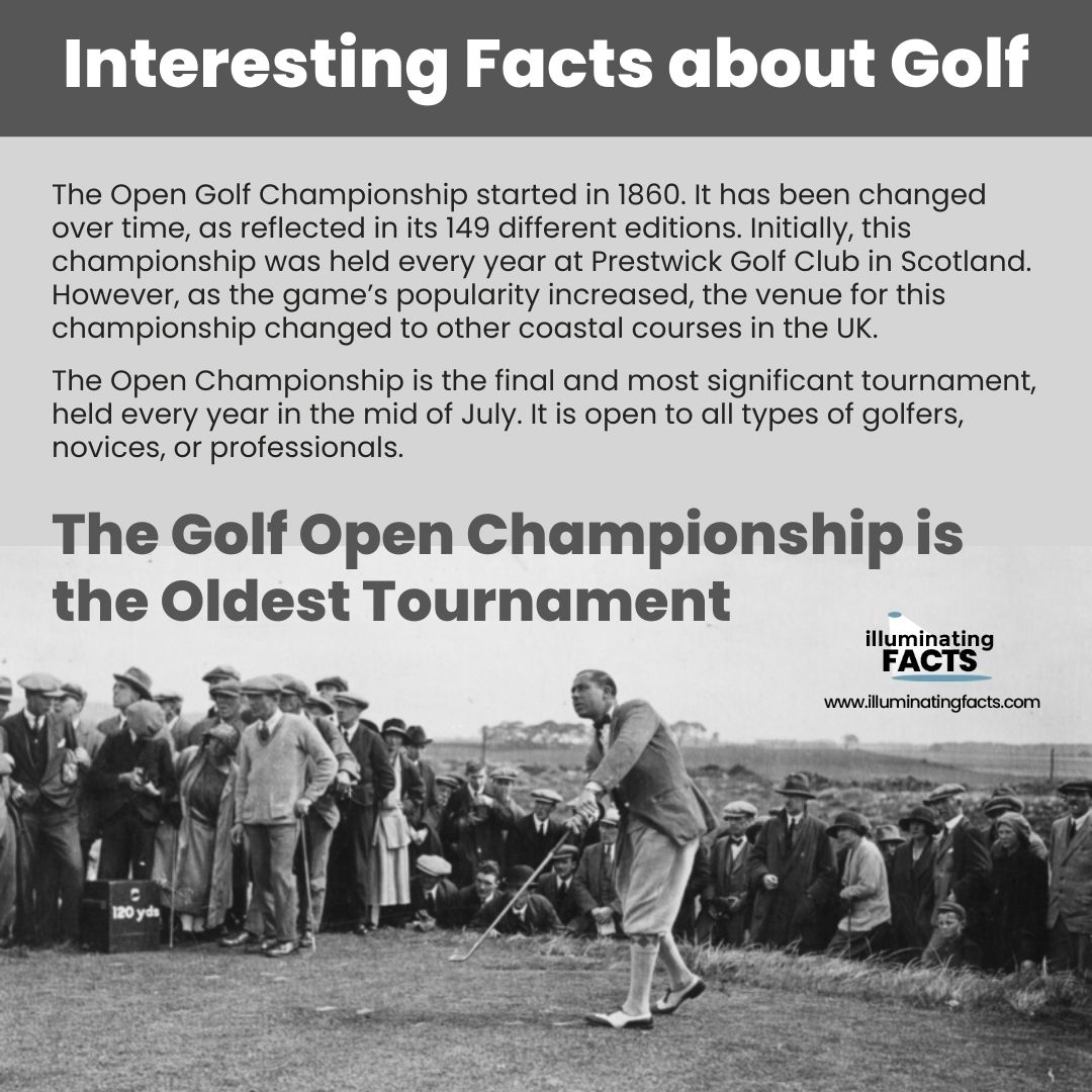 The Golf Open Championship is the Oldest Tournament