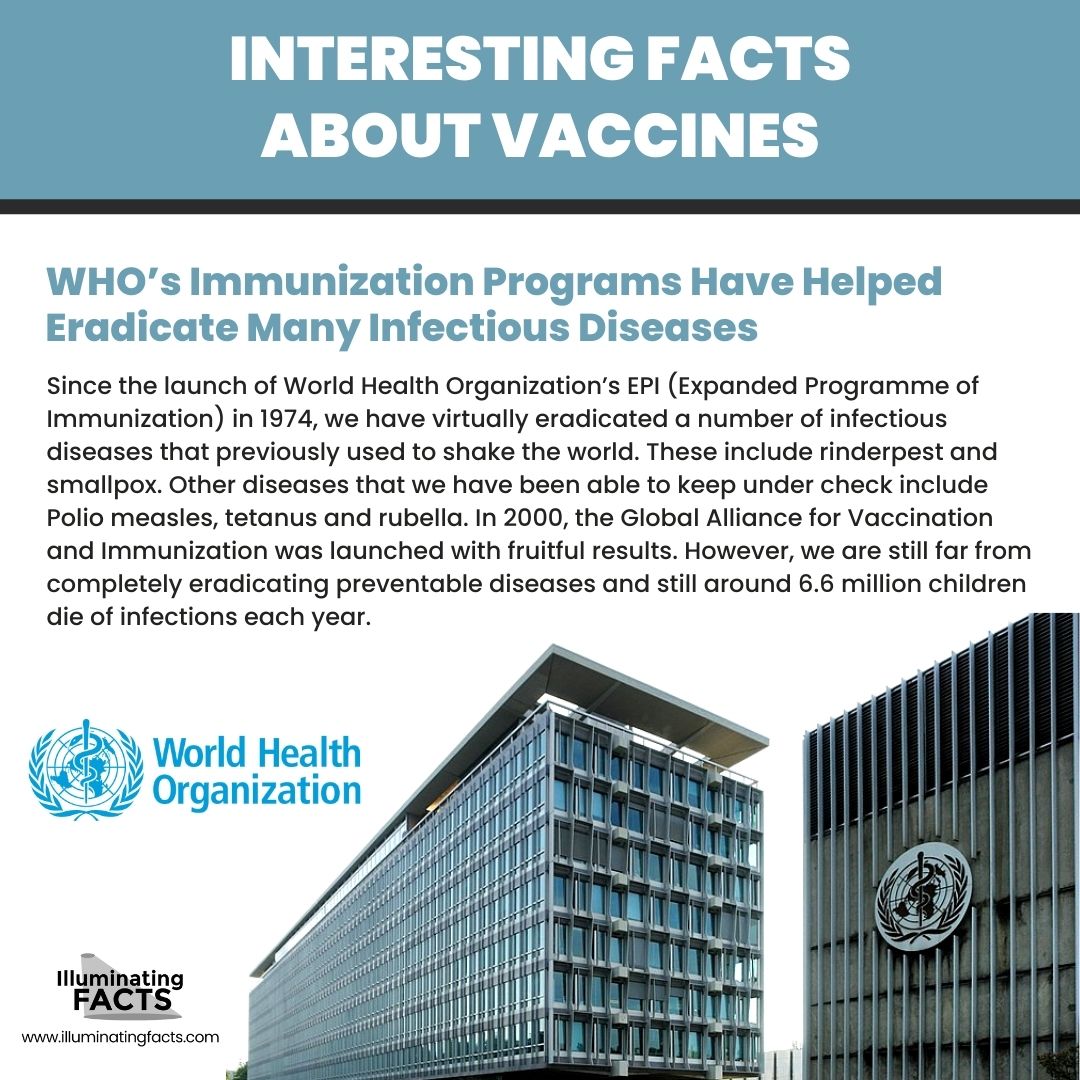 WHO’s Immunization Programs Have Helped Eradicate Many Infectious Diseases