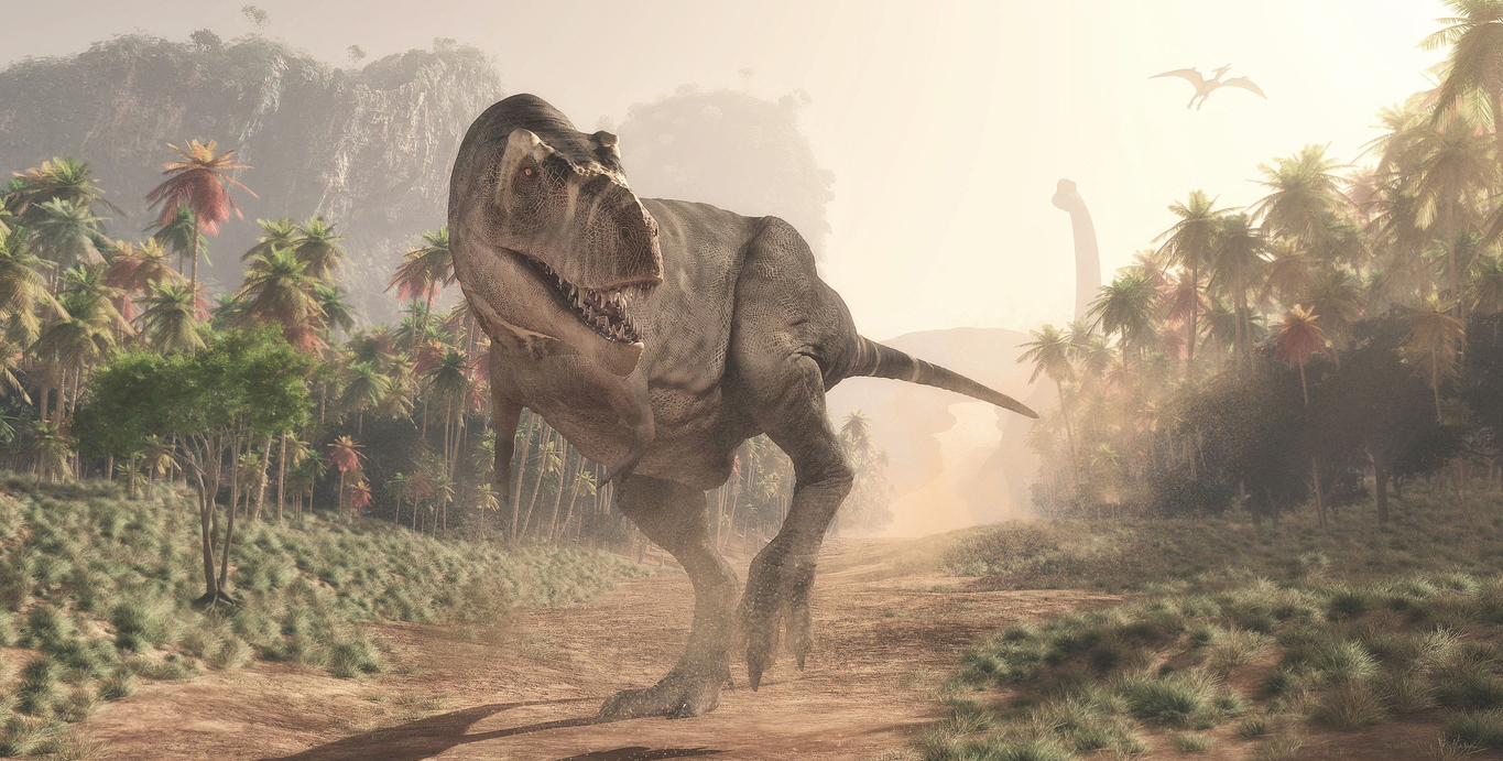 a 3D illustration of a dinosaur