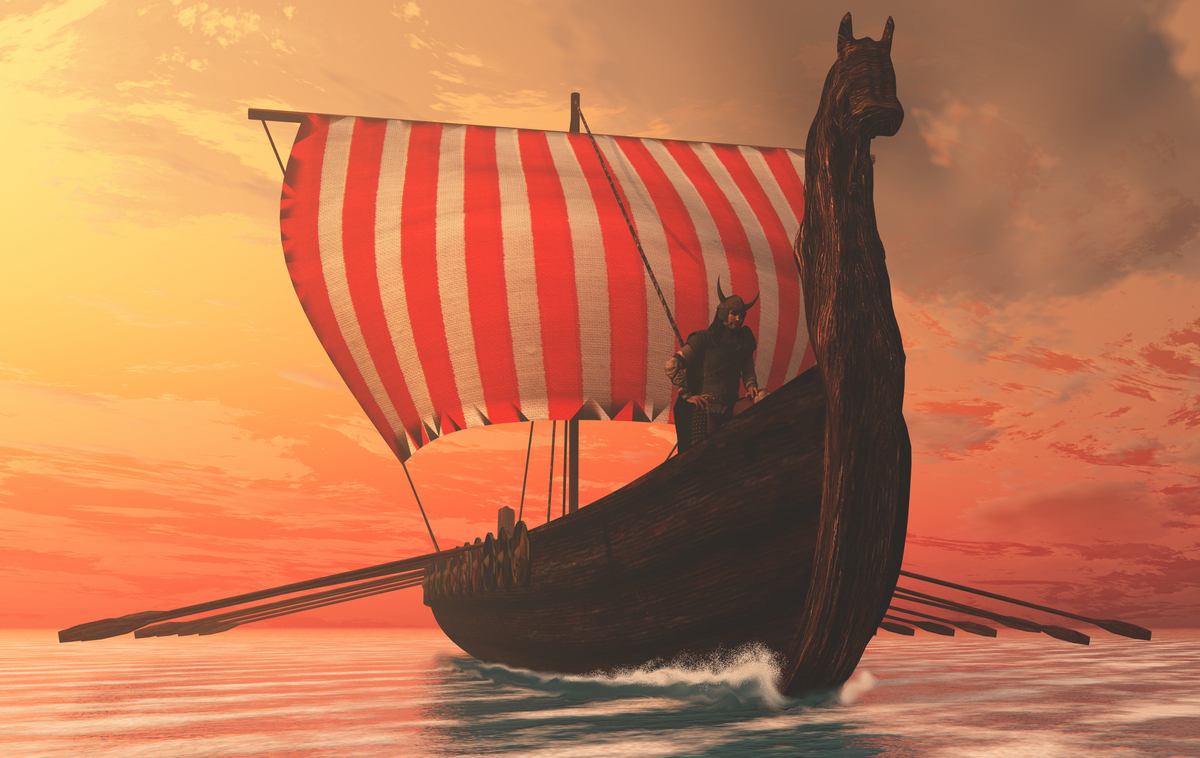 a Viking long boat