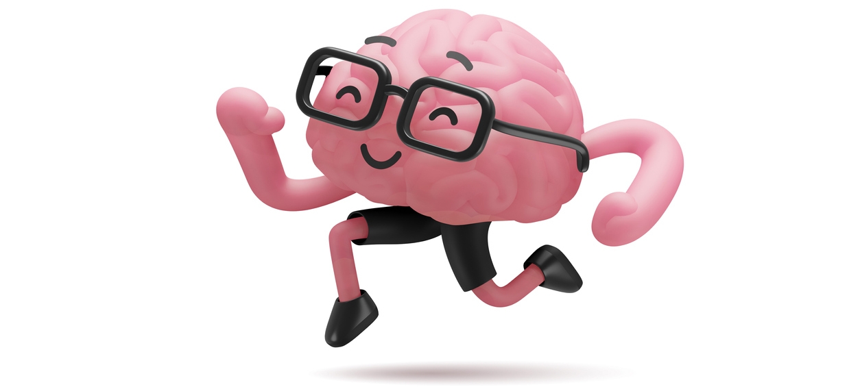 a cartoon illustration of the brain
