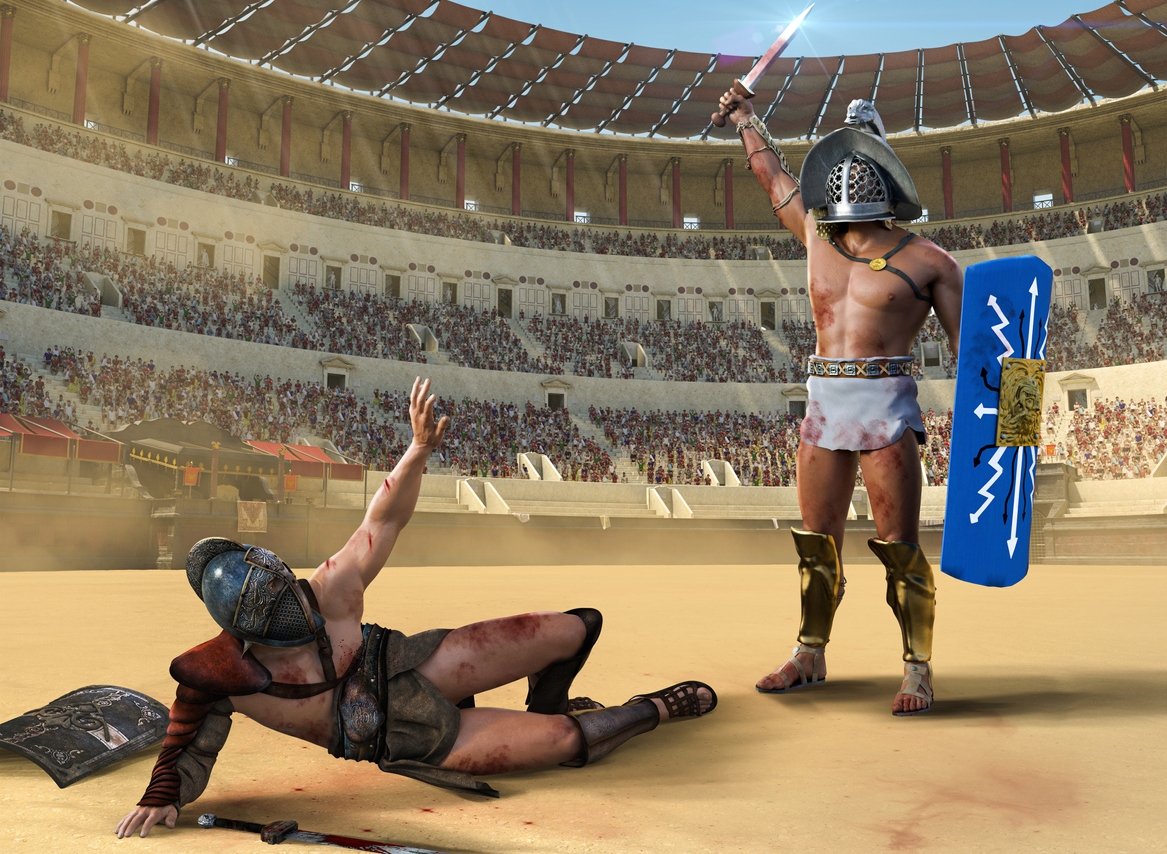 a gladiator fight