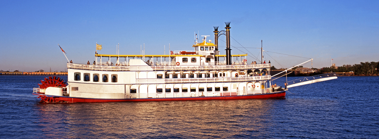 a paddle steamer on the river