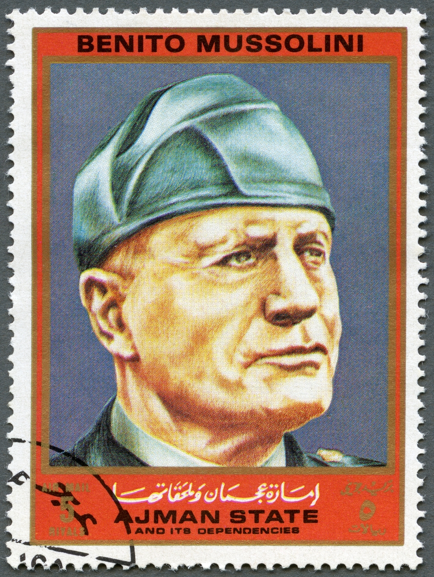 a portrait of Mussolini