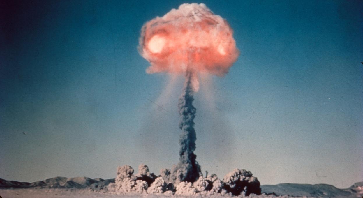an atomic bomb explosion