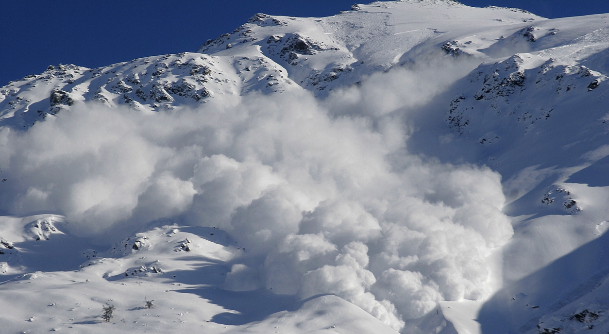 an avalanche occurring