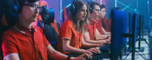 an eSports team during a tournament