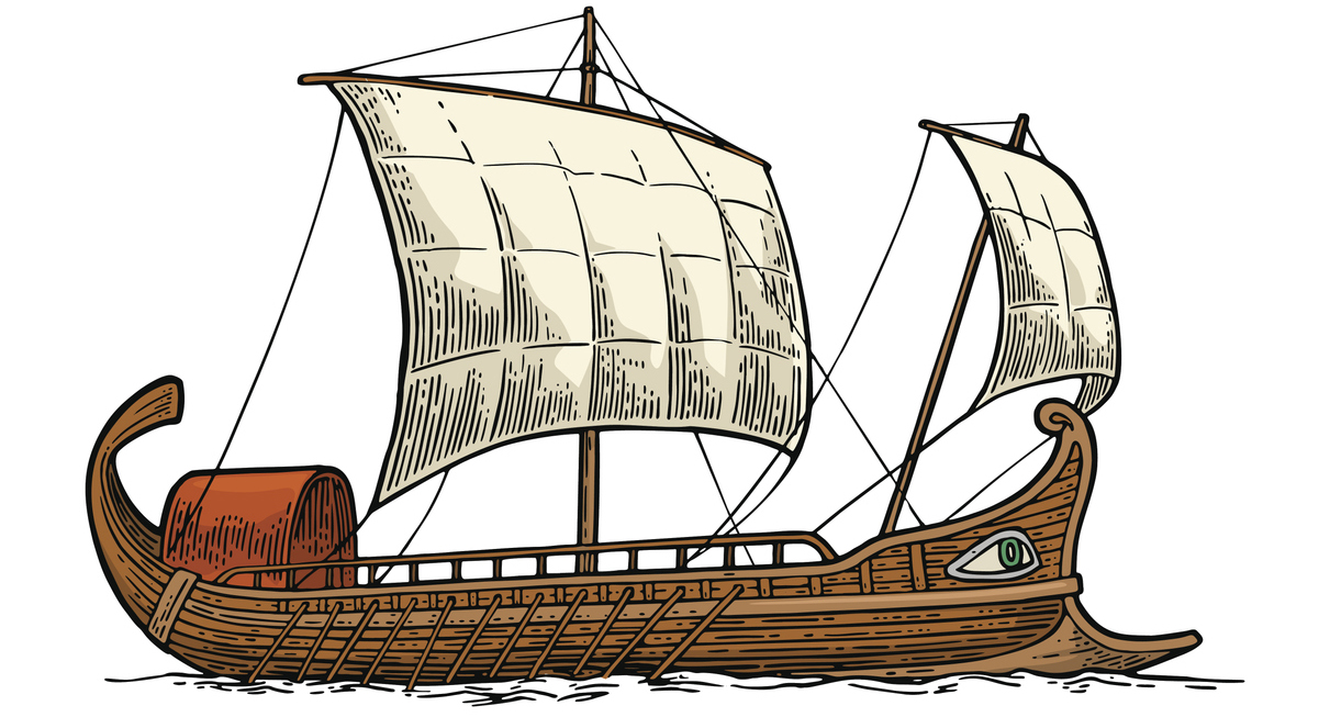 an illustration of a trireme