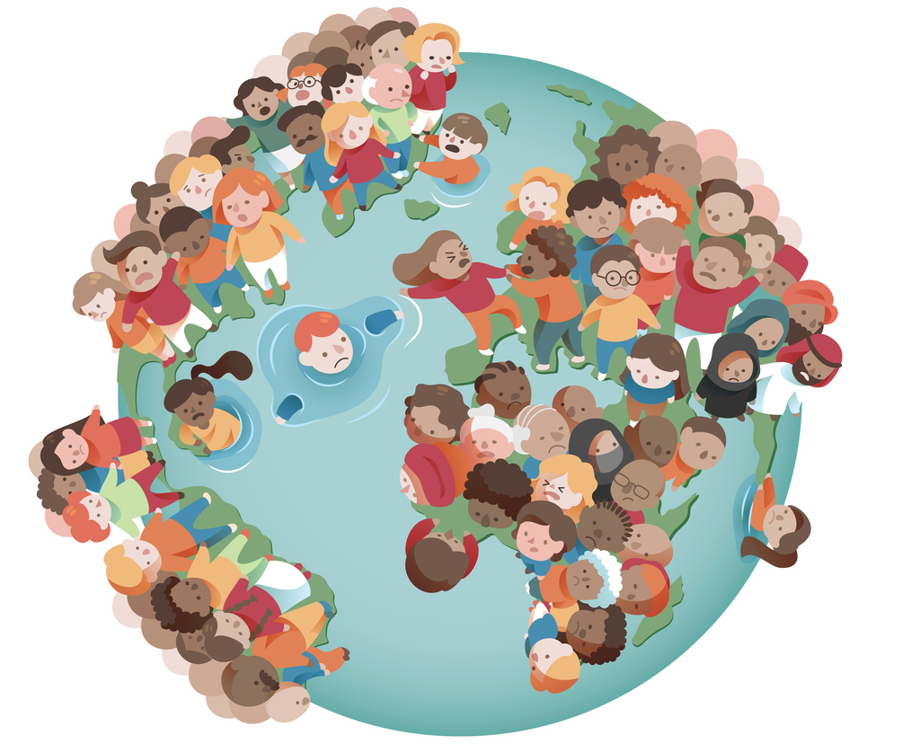 an illustration showing overpopulation
