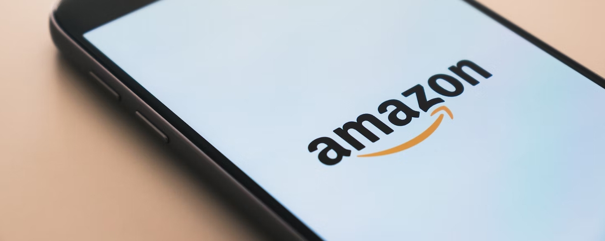 Amazon logo displayed on a smartphone