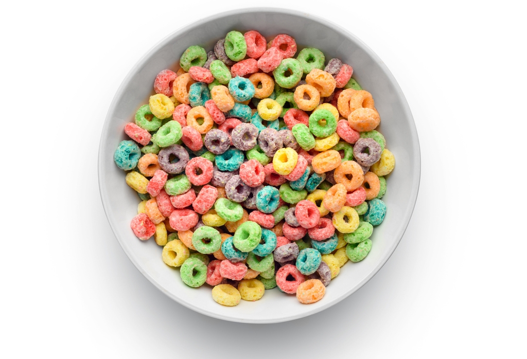 a bowl of Froot Loops
