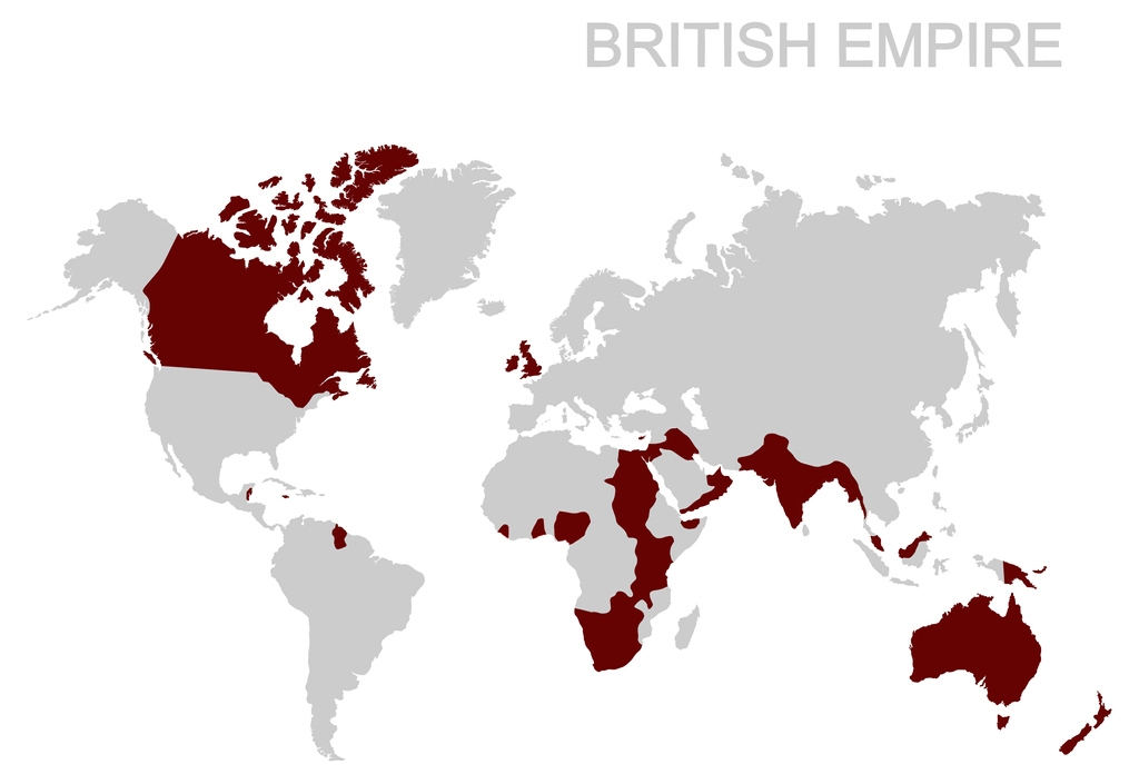 a vector map of the British Empire