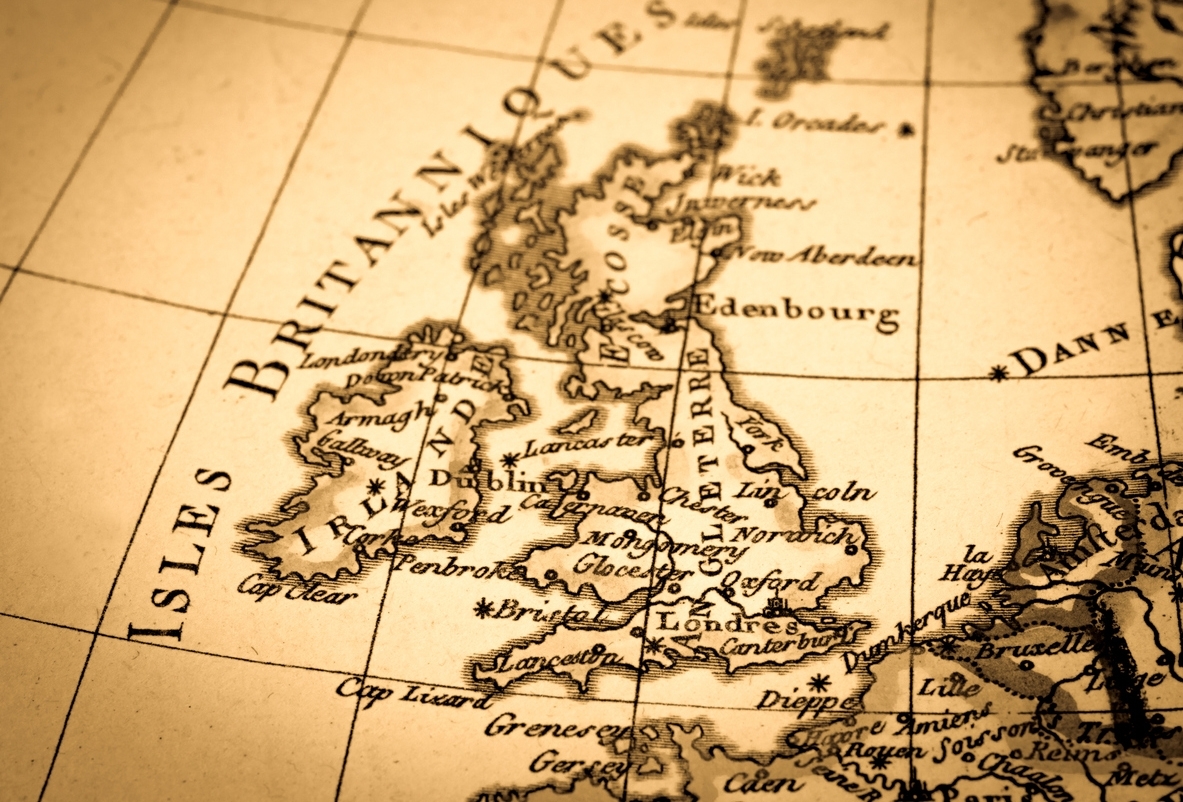 antique map of Britain