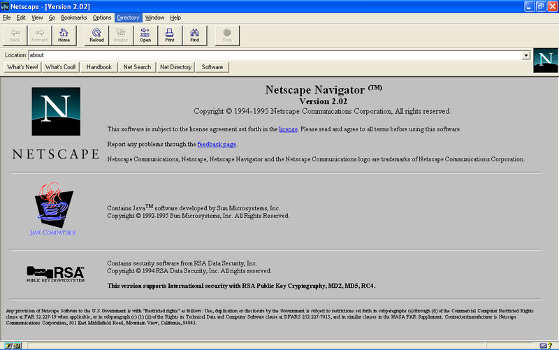 screenshot of the Netscape Navigator web browser
