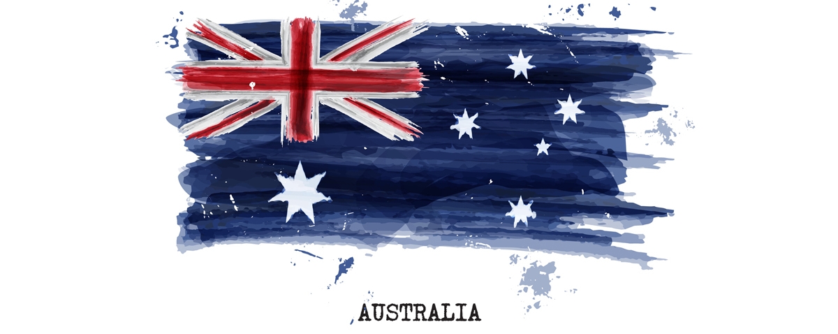 watercolor painting of the Australian flag