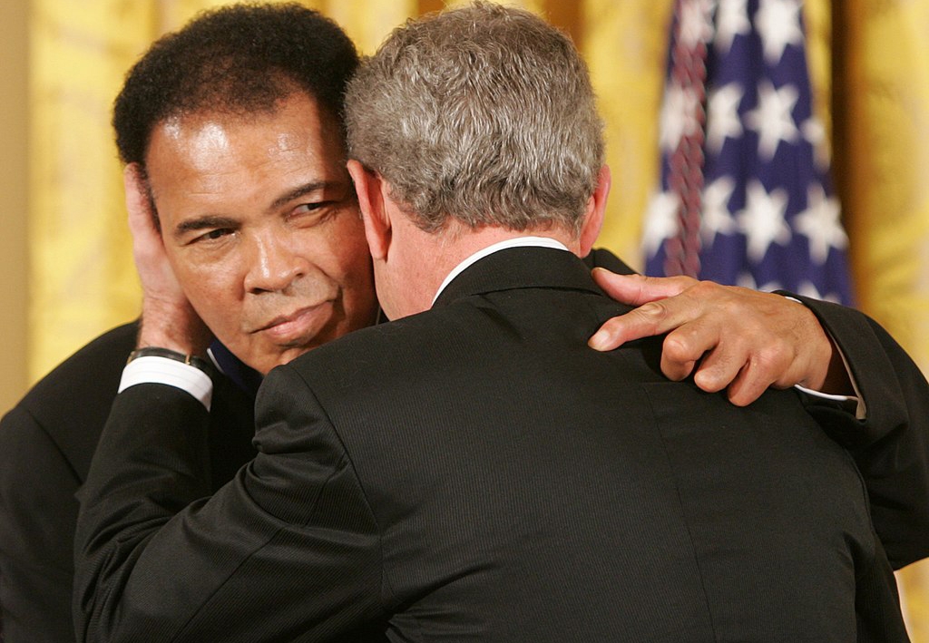 Bush embraces Ali