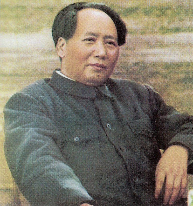 a photo of Mao Zedong sitting