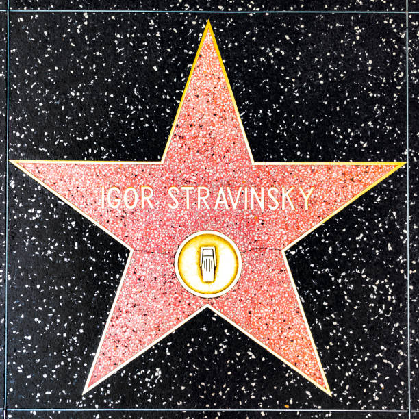 closeup of star on the hollywood walk of fame for igor stravinsky