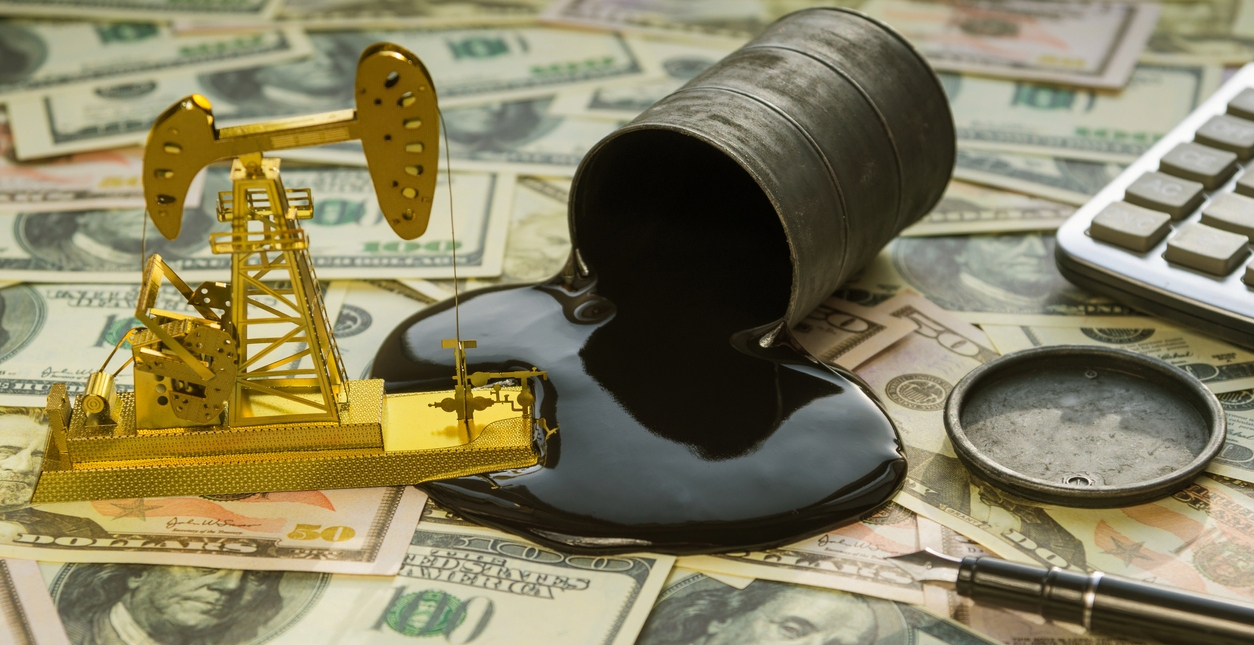oil spilled over money