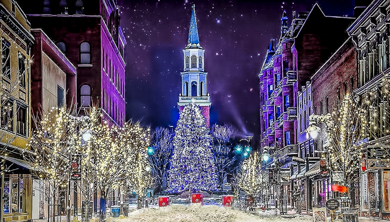 Burlington, Vermont during Christmas