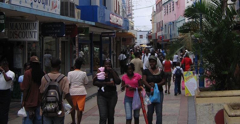 People shopping in the capital Bridgetown
