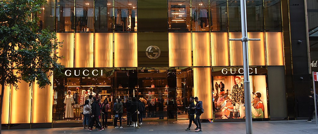 people in front of the Gucci store in Sydney