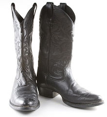 Black Leather Western Cowboy Boots