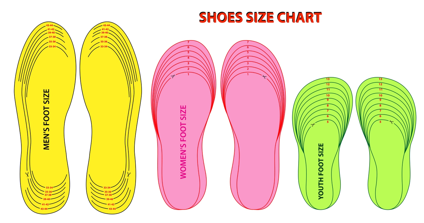 set of shoes chart size
