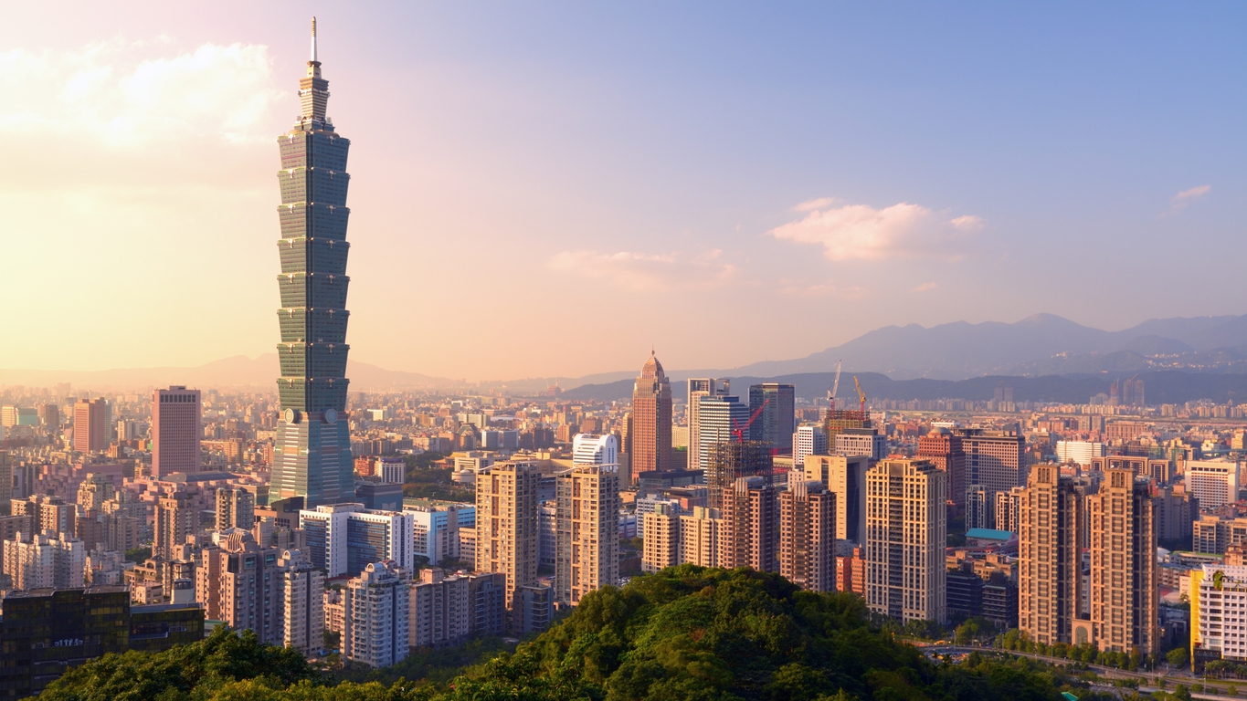 a beautiful view of Taipei 101 in Taiwan