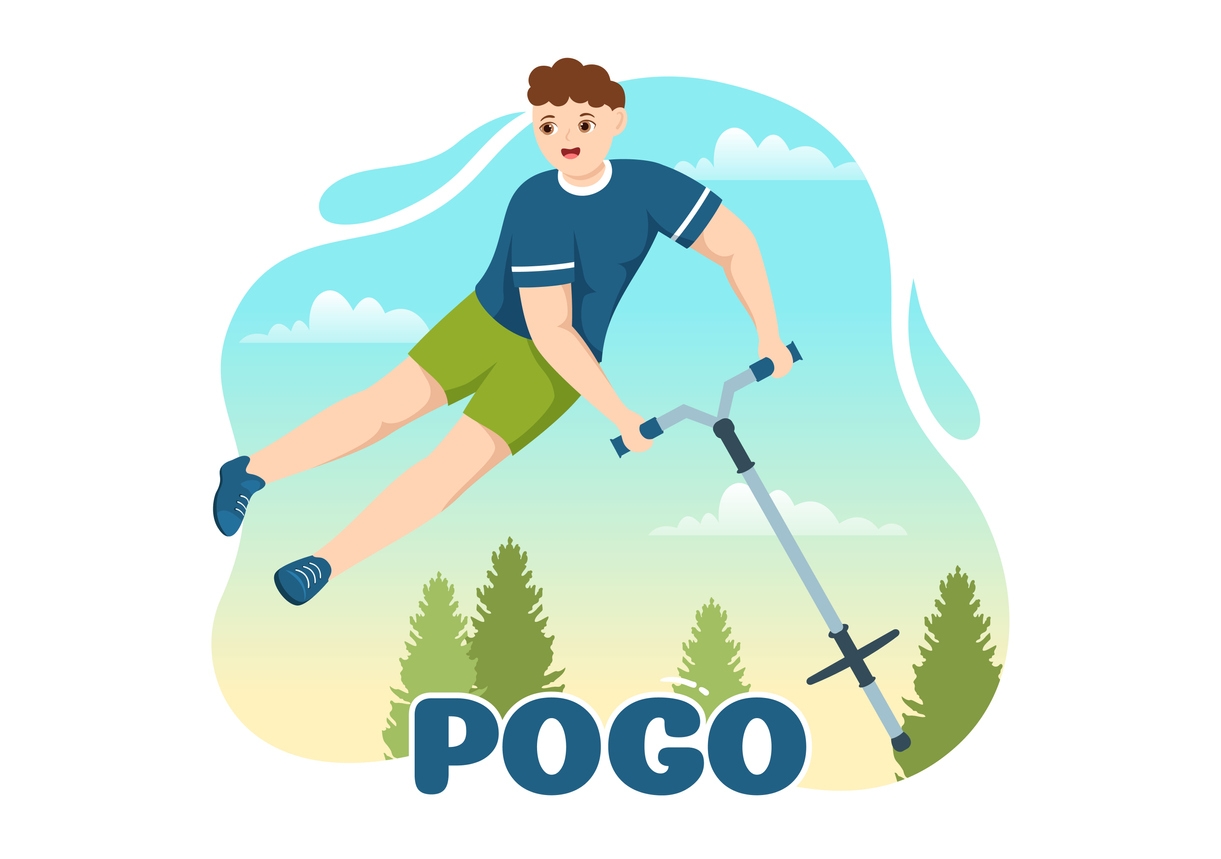 performing a trick on a pogo stick