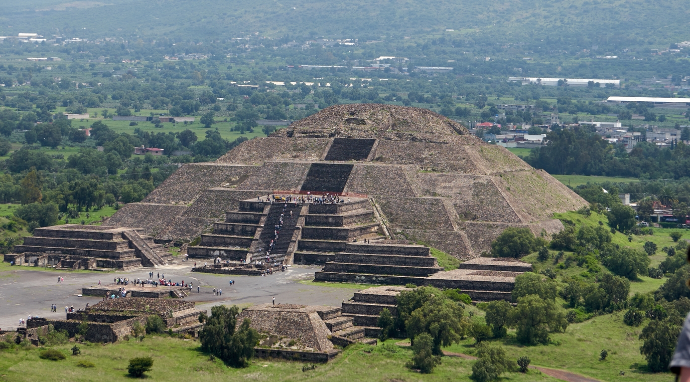 Ancient Teotihiacan pyramids and ruins in Mexico City