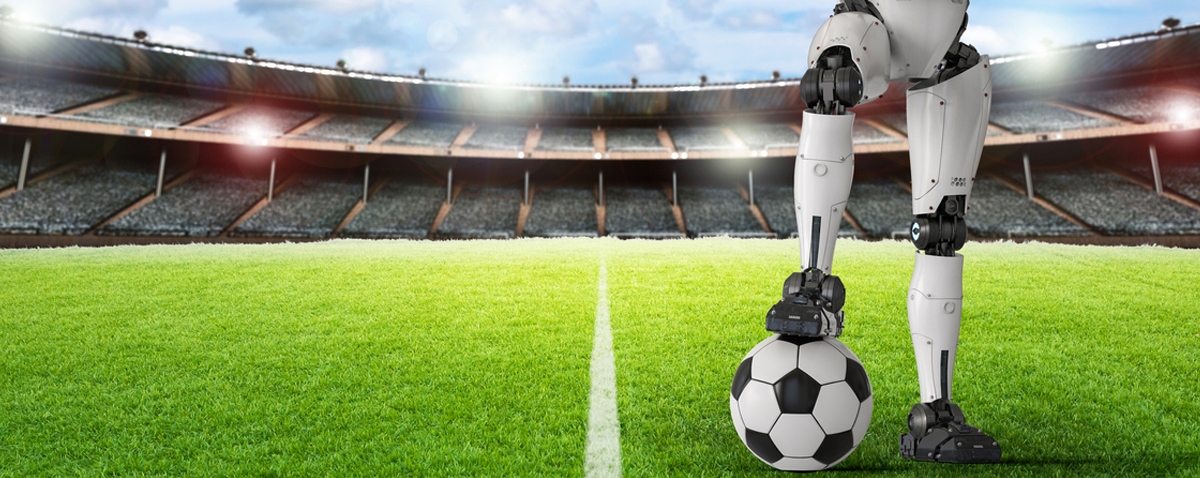 Robot on a soccer field