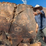 cave rocks with unique Australian iconography