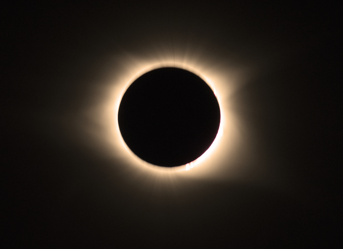 closeup of a total solar eclipse
