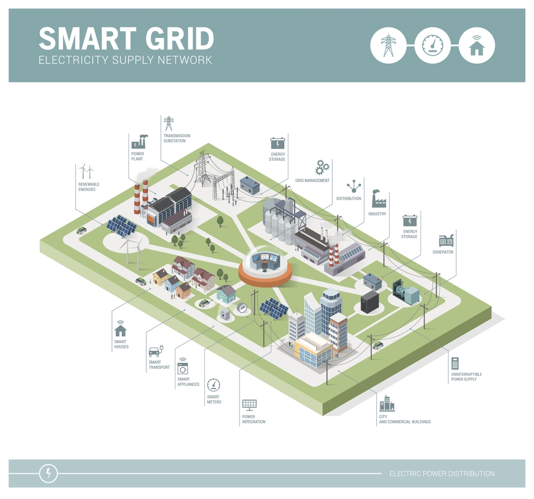 concept image electricity supply smart grid