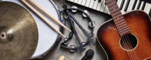 a collection of musical instruments