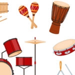 vector Image showing different types of drums