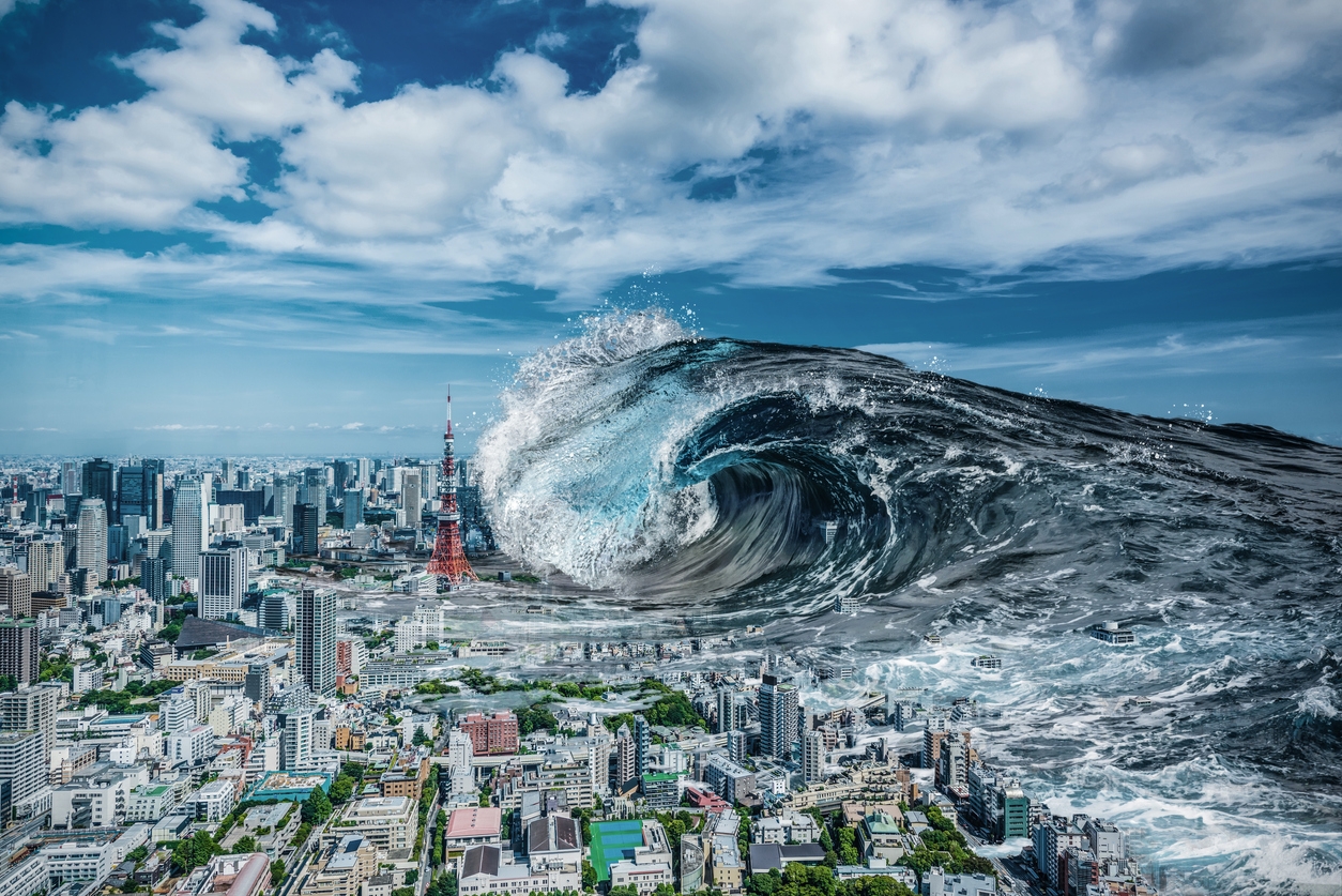 Visualizing a tsunami in Tokyo, Japan